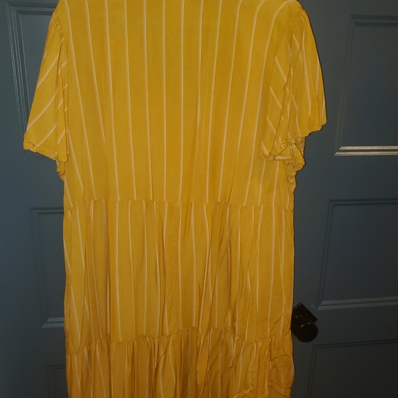 Ava & Viv Mustard Yellow Striped Dress - Picture 3 of 3